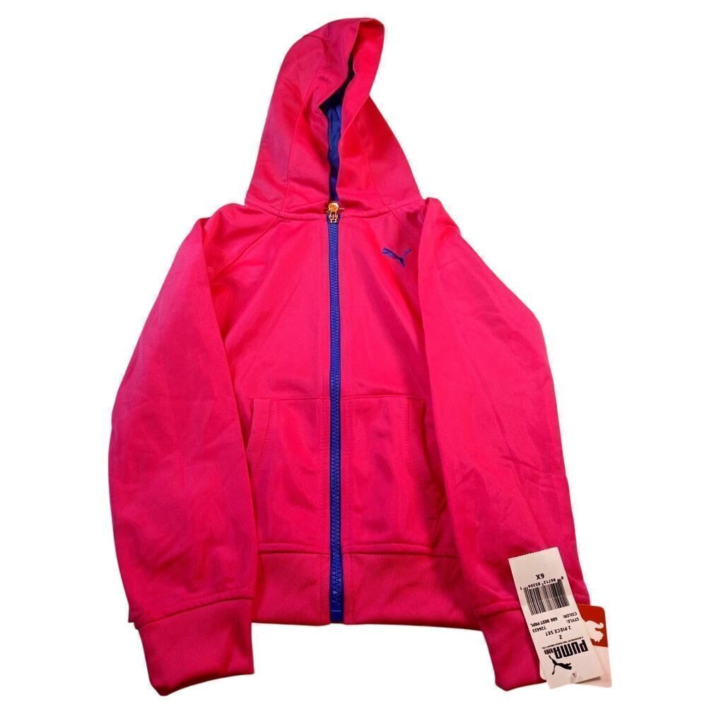 Puma Girls' New w/Tags Pink & Blue Hooded Jogging Suit Set - 6x